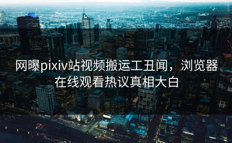 网曝pixiv站视频搬运工丑闻，浏览器在线观看热议真相大白