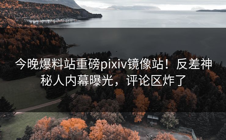 今晚爆料站重磅pixiv镜像站！反差神秘人内幕曝光，评论区炸了
